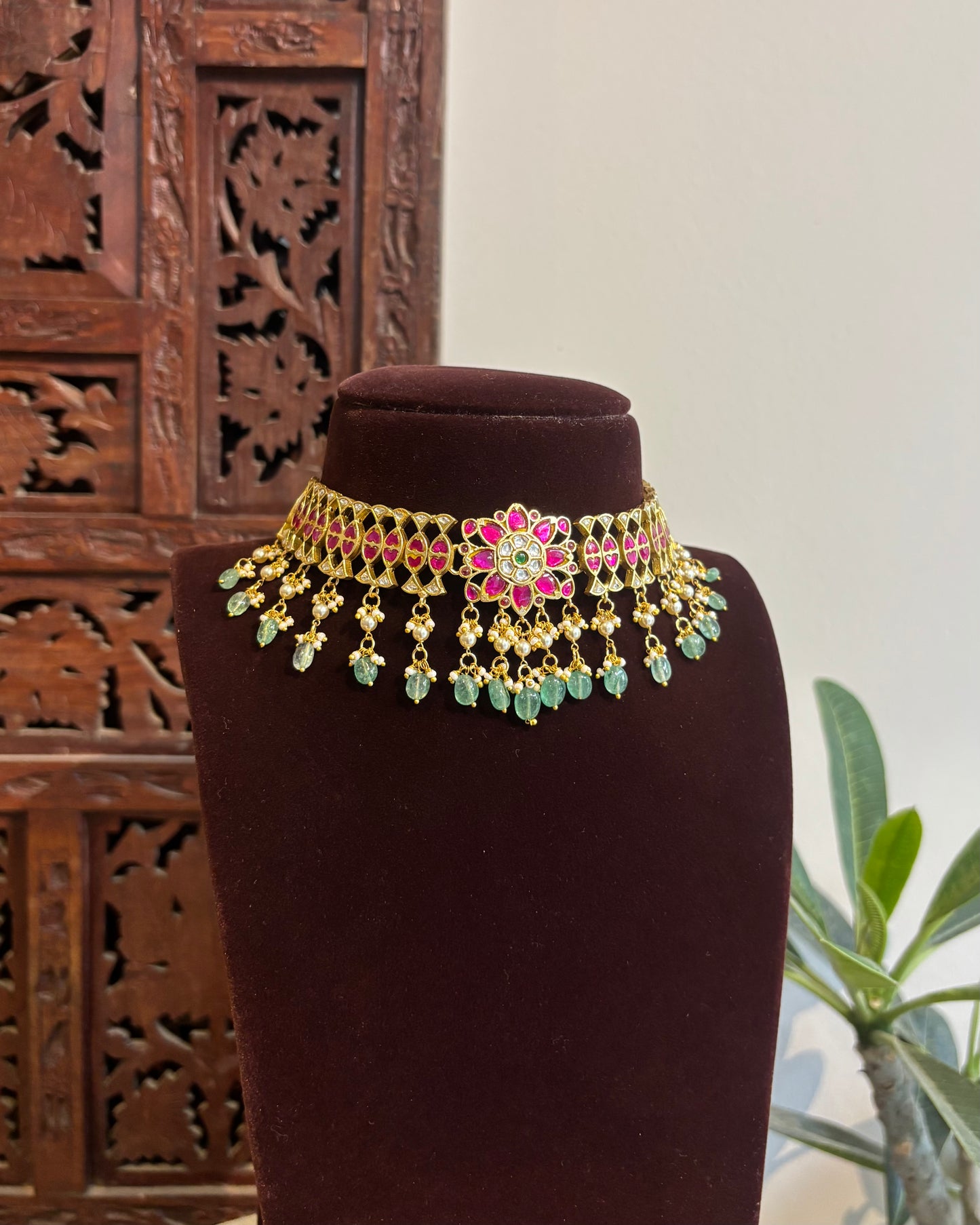 Floral Multicolor Kundan Choker | NC537