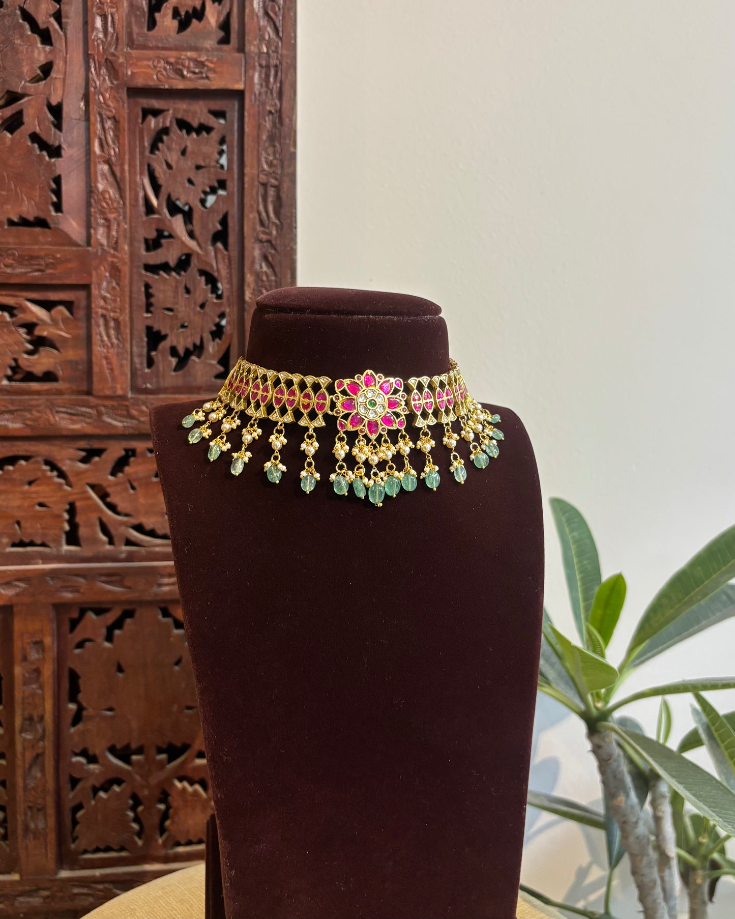 Floral Multicolor Kundan Choker | NC537