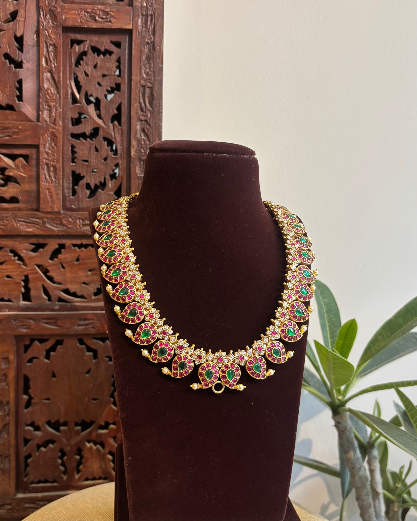 Traditional Multicolor Jadau Kundan Mango Necklace | NC541