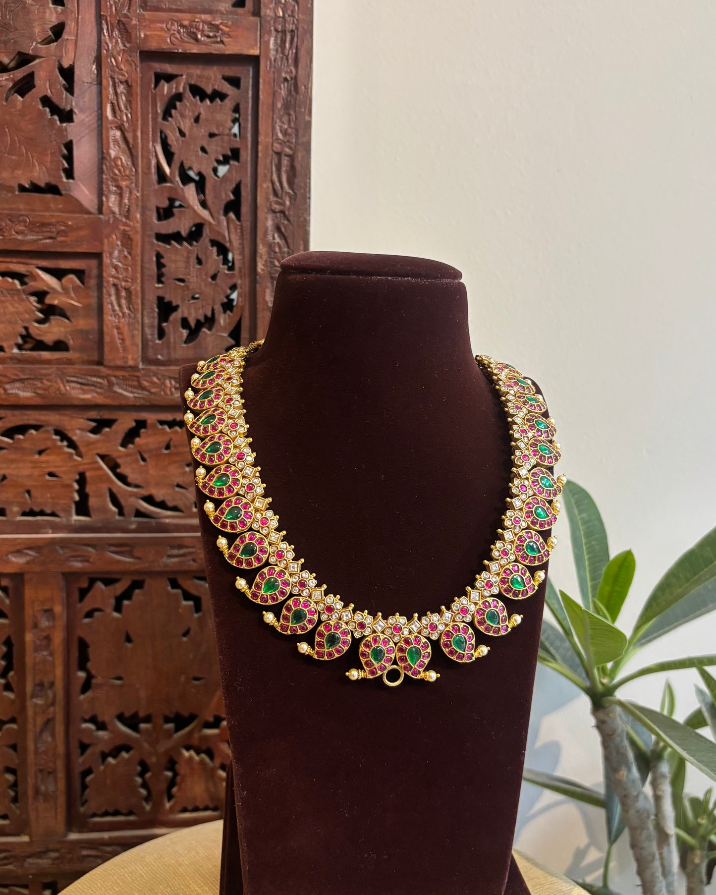 Traditional Multicolor Jadau Kundan Mango Necklace | NC541