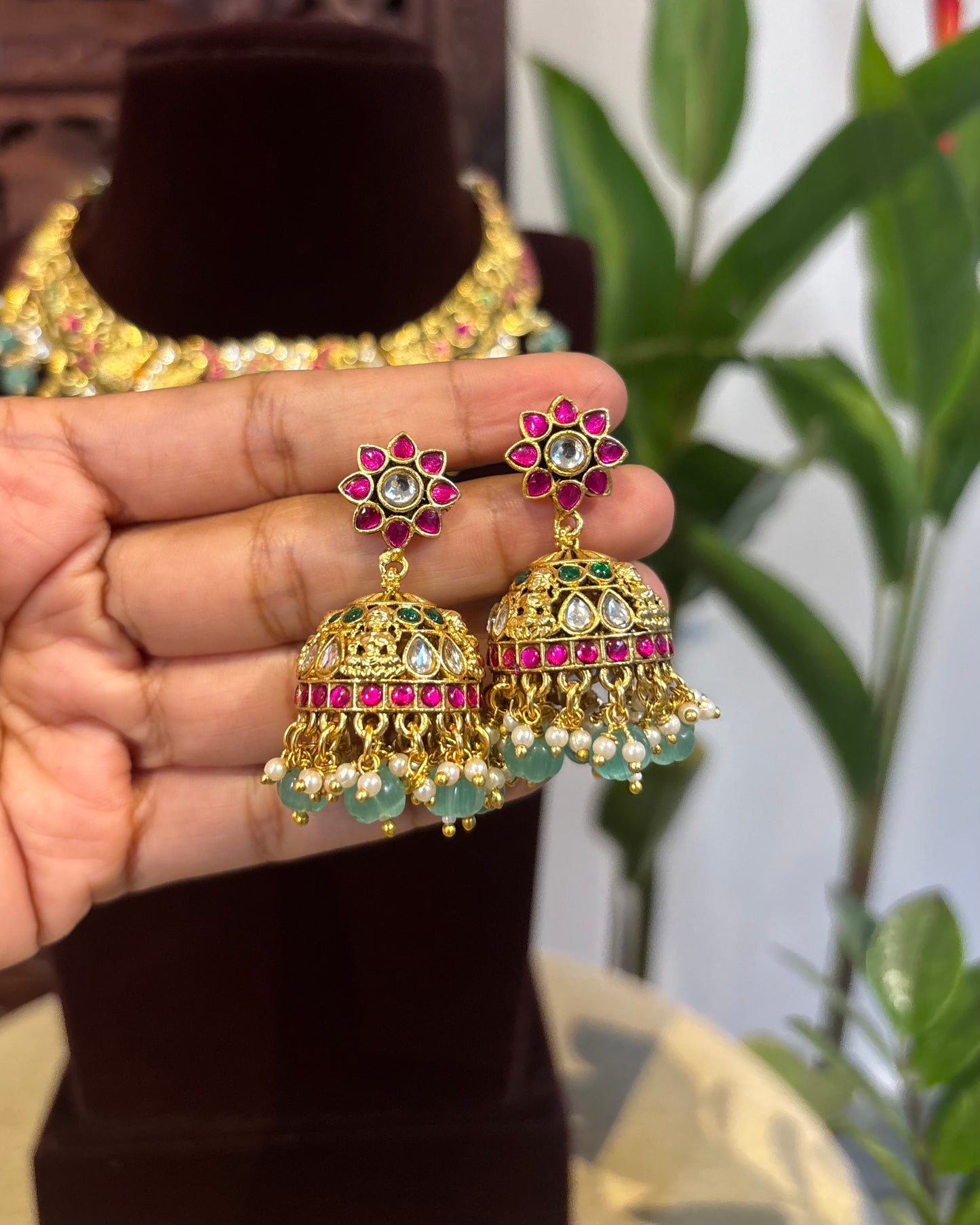 3-in-1 Jadau Kundan Three Layer Necklace – Versatile Interchangeable Pendants | NC173