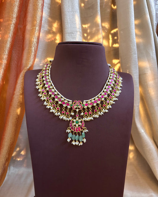 Intricate Floral Jadau Kundan Necklace | NC097