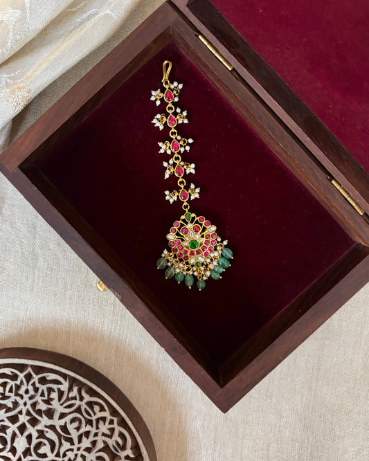Floral Jadau Kundan Maang Tikka | MT222