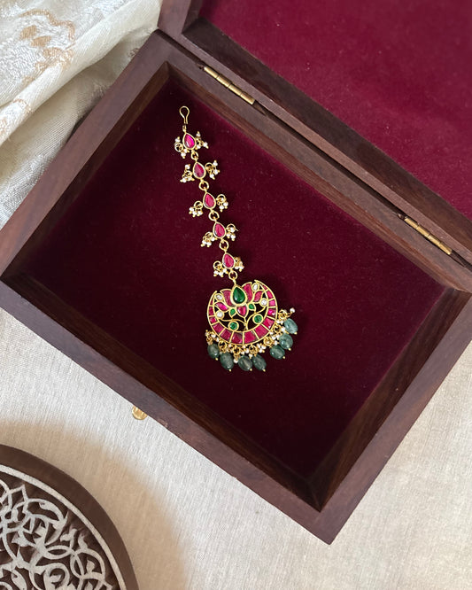 Lotus Jadau Kundan Maang Tikka | MT225