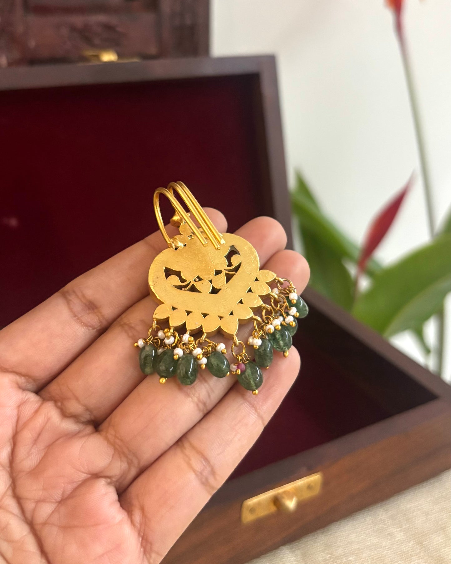 Multicolor Handcrafted Jadau Kundan Floral Hair Pin | HA190