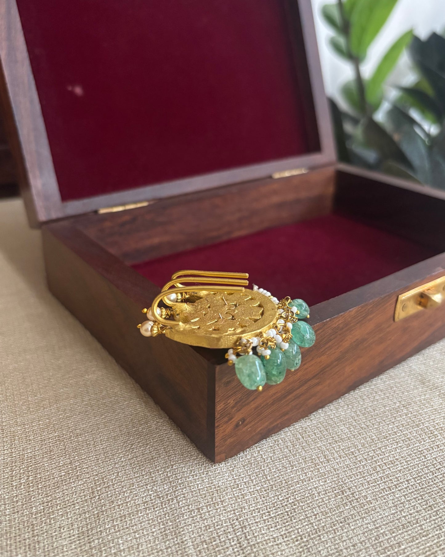 Multicolor Handcrafted Jadau Kundan Chand Hair Pin | HA195