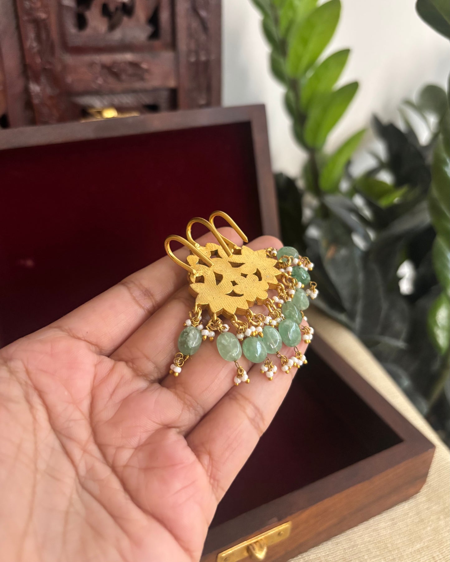 Multicolor Handcrafted Jadau Kundan Peacock Hair Pin | HA191