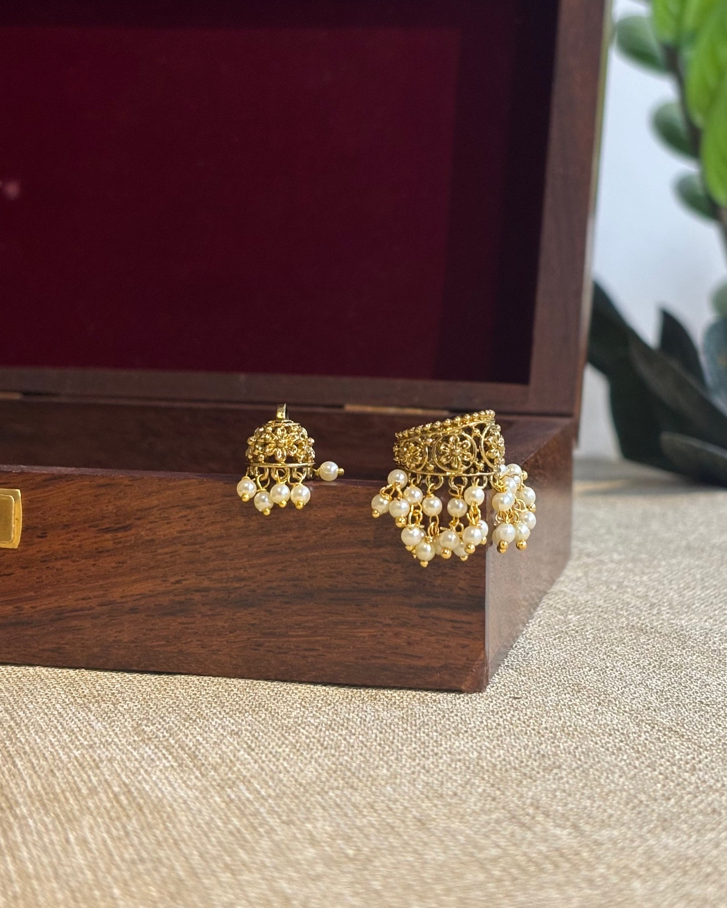 Two-Piece Jadau Kundan Bugadi Set – Middle & Top Ear Cuffs| ER141