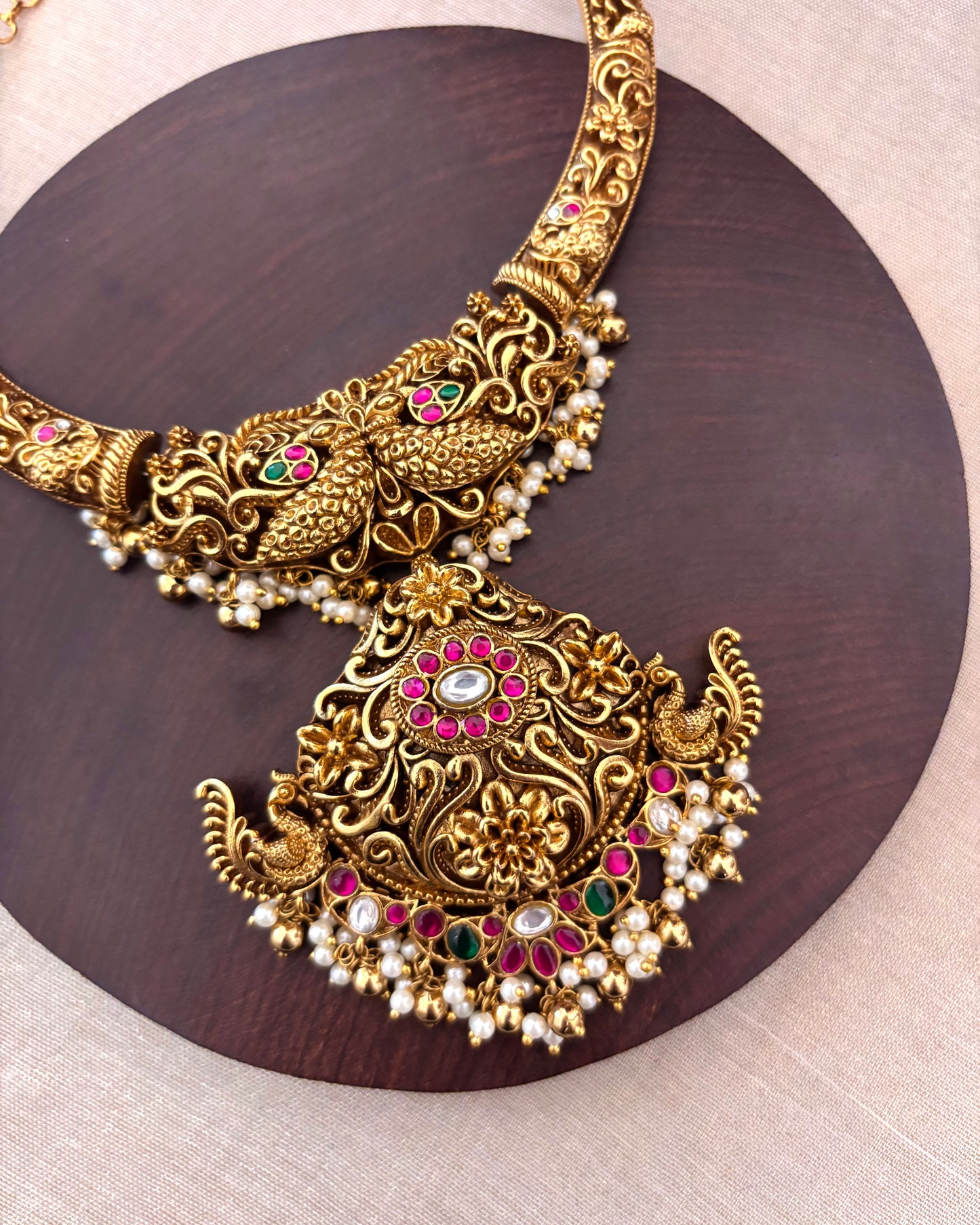 Antique Gold-Plated Jadau Necklace Set | NC103