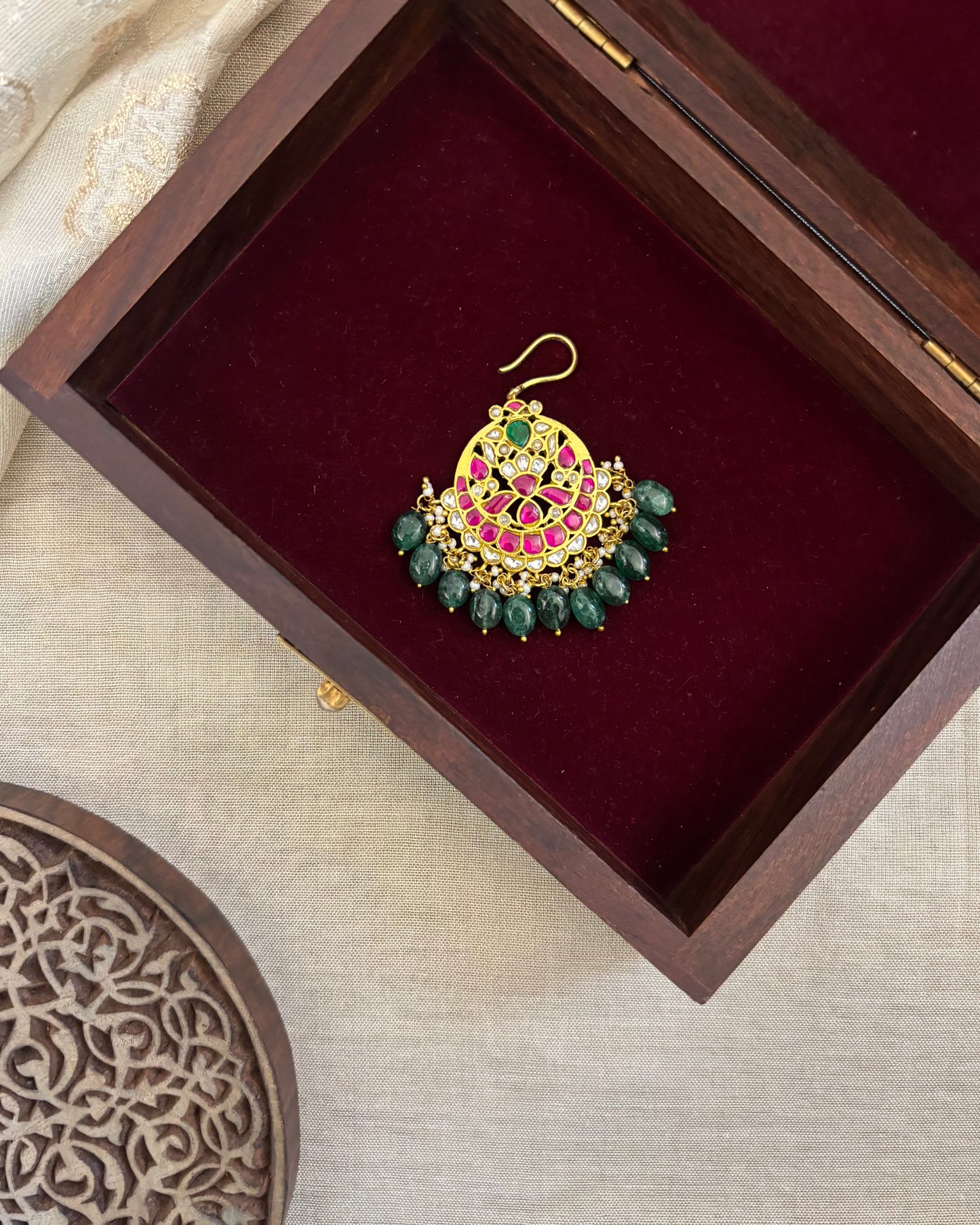 Floral Jadau Maang Tikka | Multi Colour | MT297