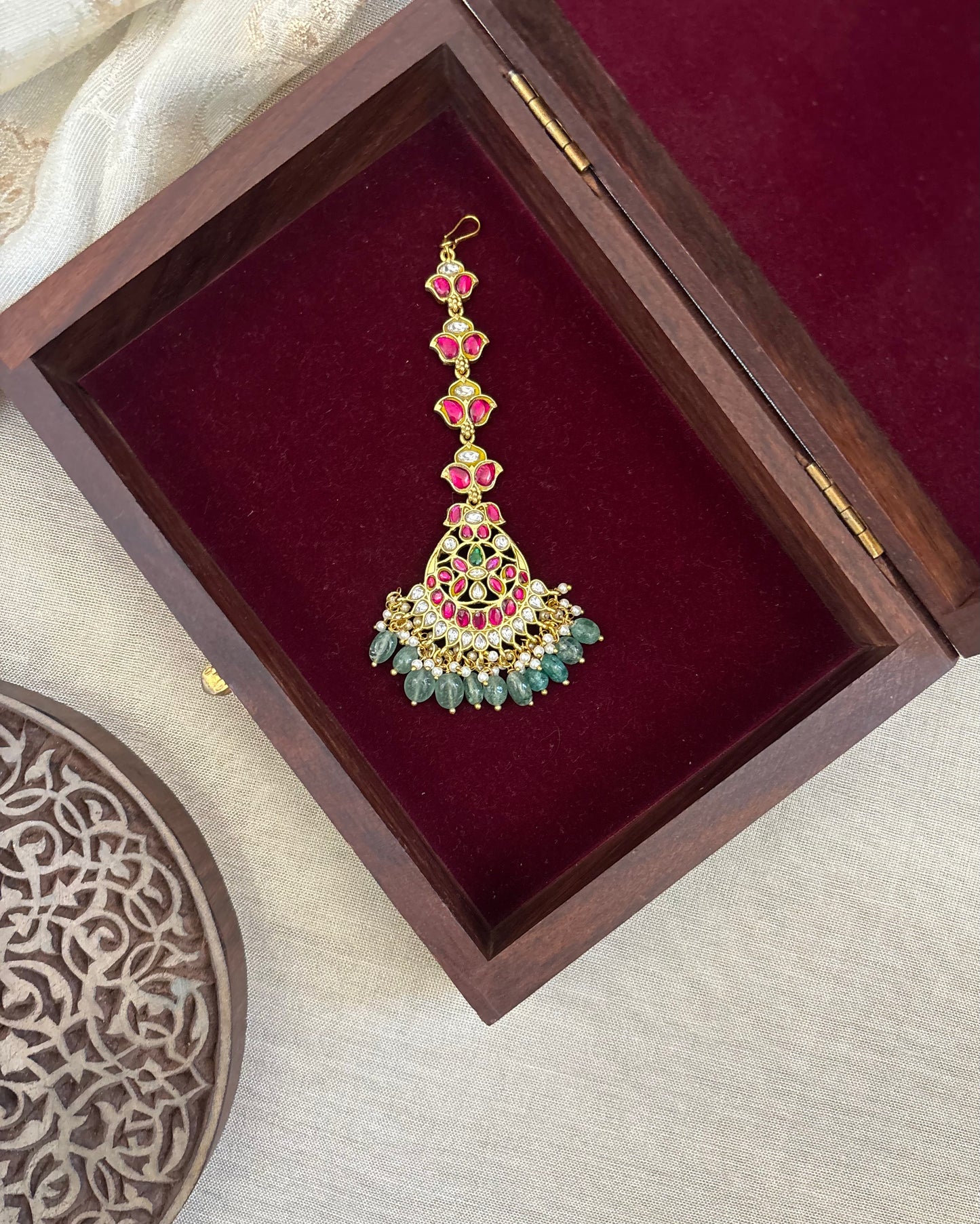Floral Jadau Kundan Maang Tikka | MT301