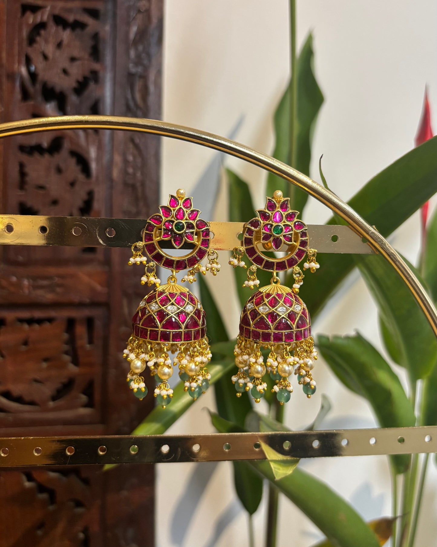 Heritage Jadau Kundan Bridal Jhumkas – Gold-Plated Earrings | ER144