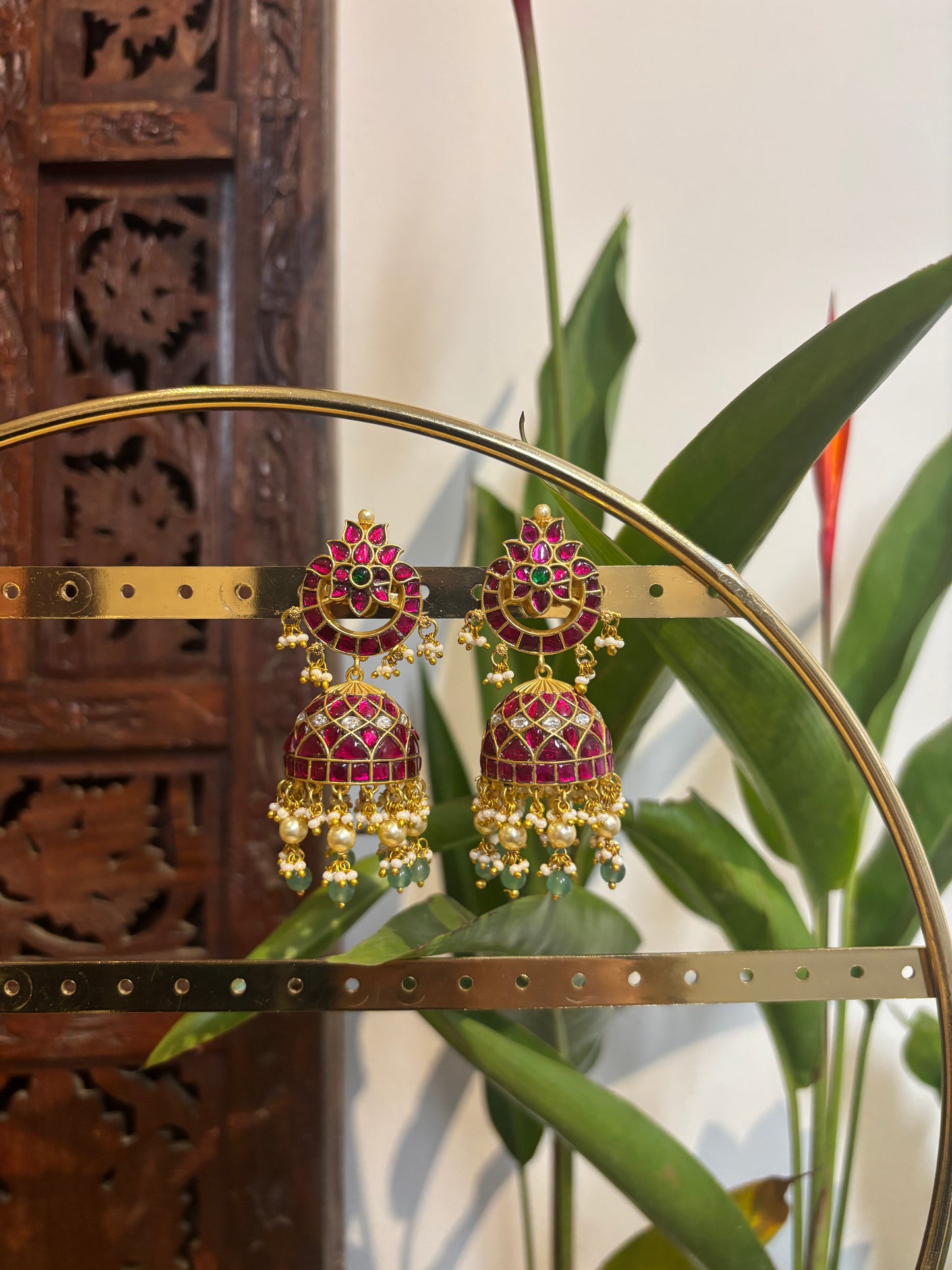Heritage Jadau Kundan Bridal Jhumkas – Gold-Plated Earrings | ER144