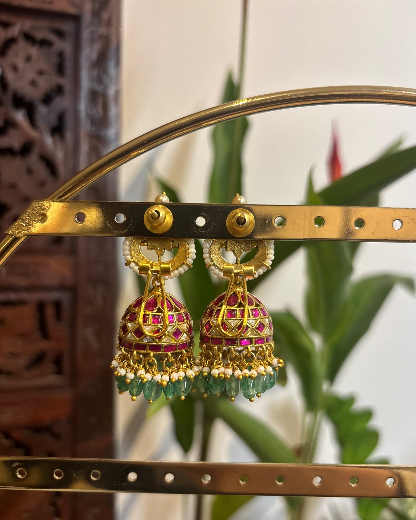 Heritage Jadau Kundan Bridal Jhumkas – Gold-Plated Earrings | ER144