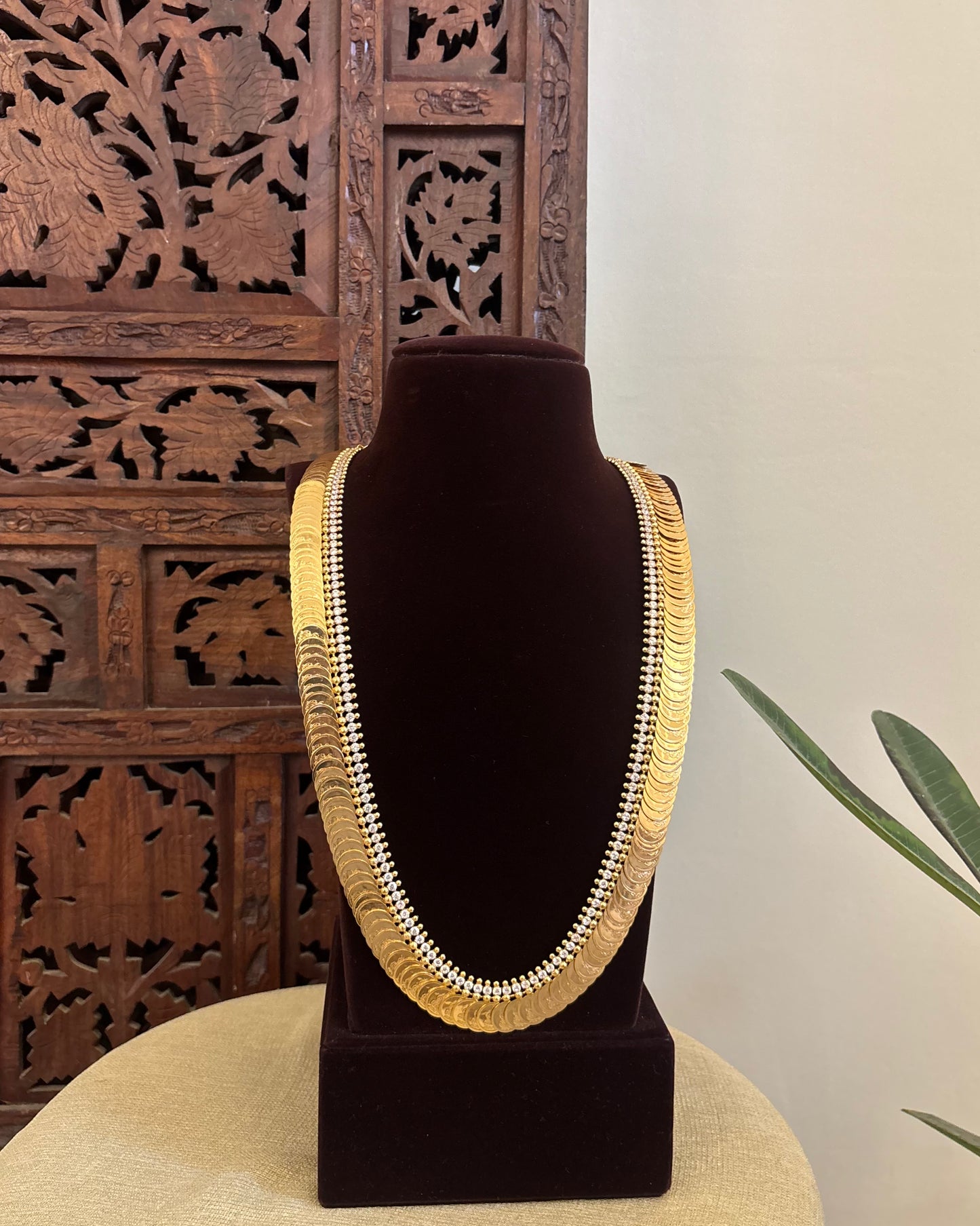 Lakshmi Kaasu Haram with Kemp Stones | White | NC580