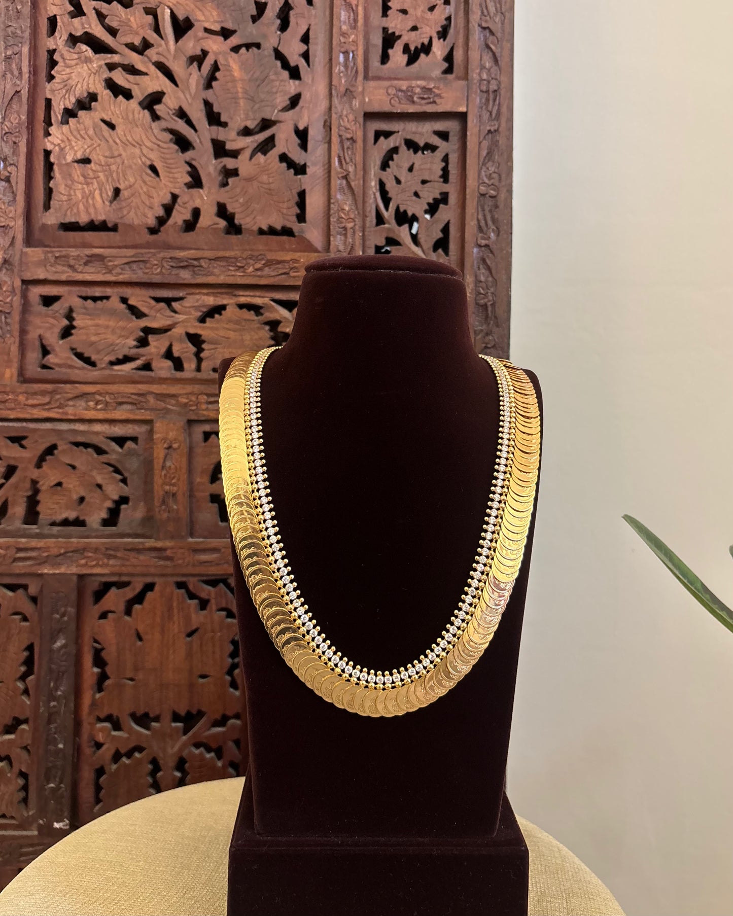 Lakshmi Kaasu Haram with Kemp Stones | White | NC580
