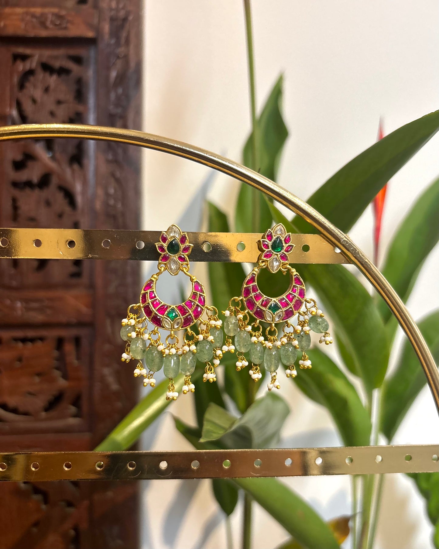 Floral Statement Multicolor Jadau Kundan Earrings | ER143