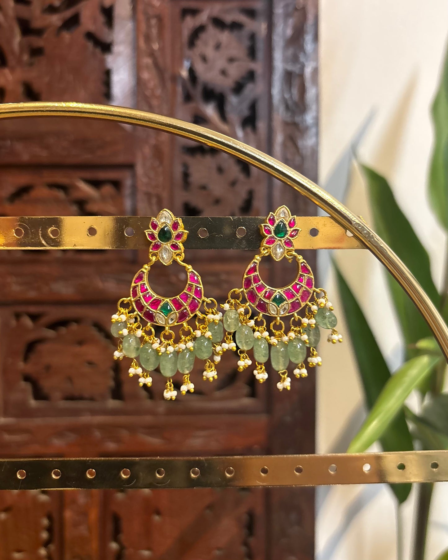 Floral Statement Multicolor Jadau Kundan Earrings | ER143