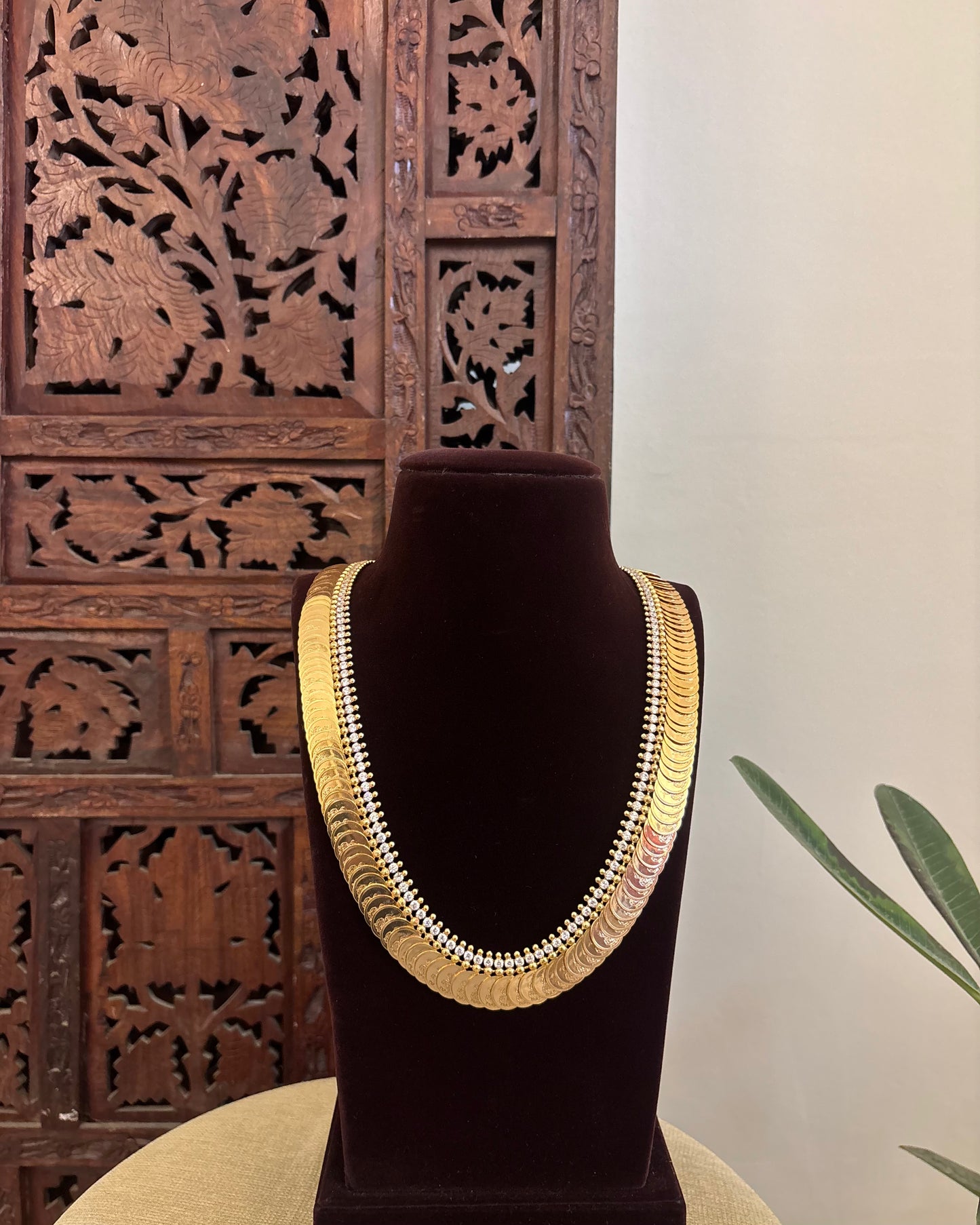 Lakshmi Kaasu Haram with Kemp Stones | White | NC580