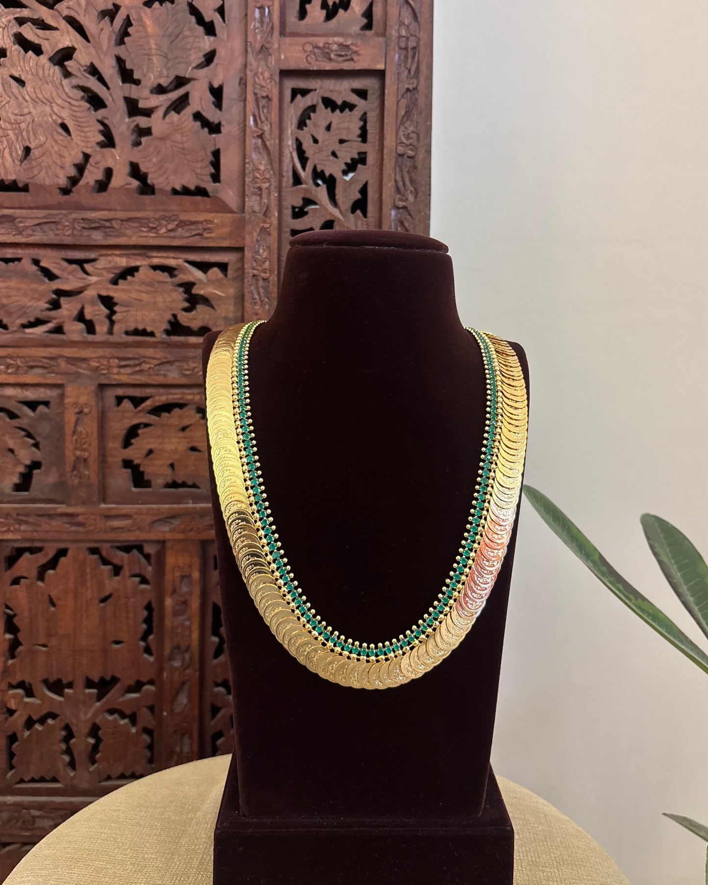 Lakshmi Kaasu Haram with Kemp Stones | Green | NC582