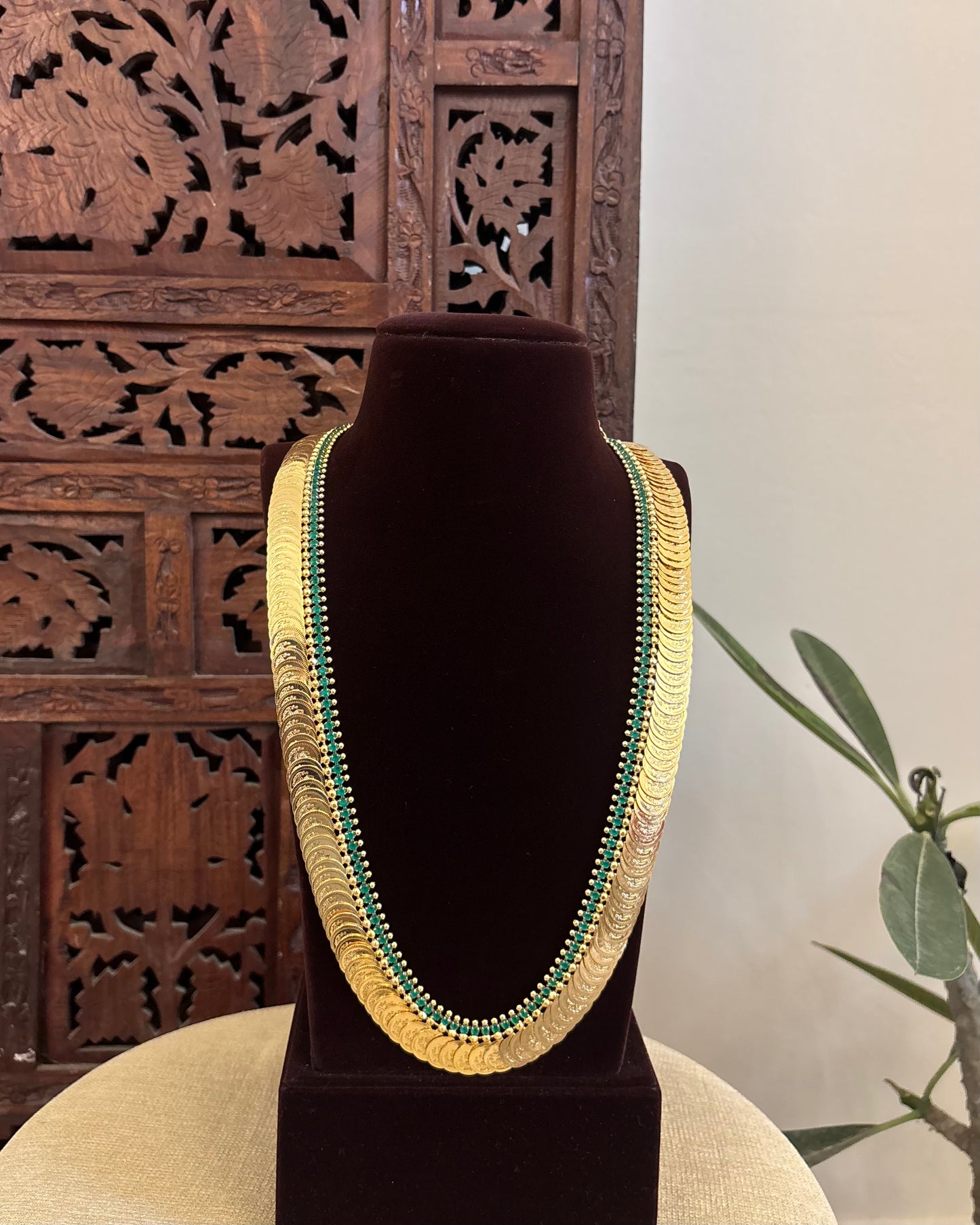 Lakshmi Kaasu Haram with Kemp Stones | Green | NC582
