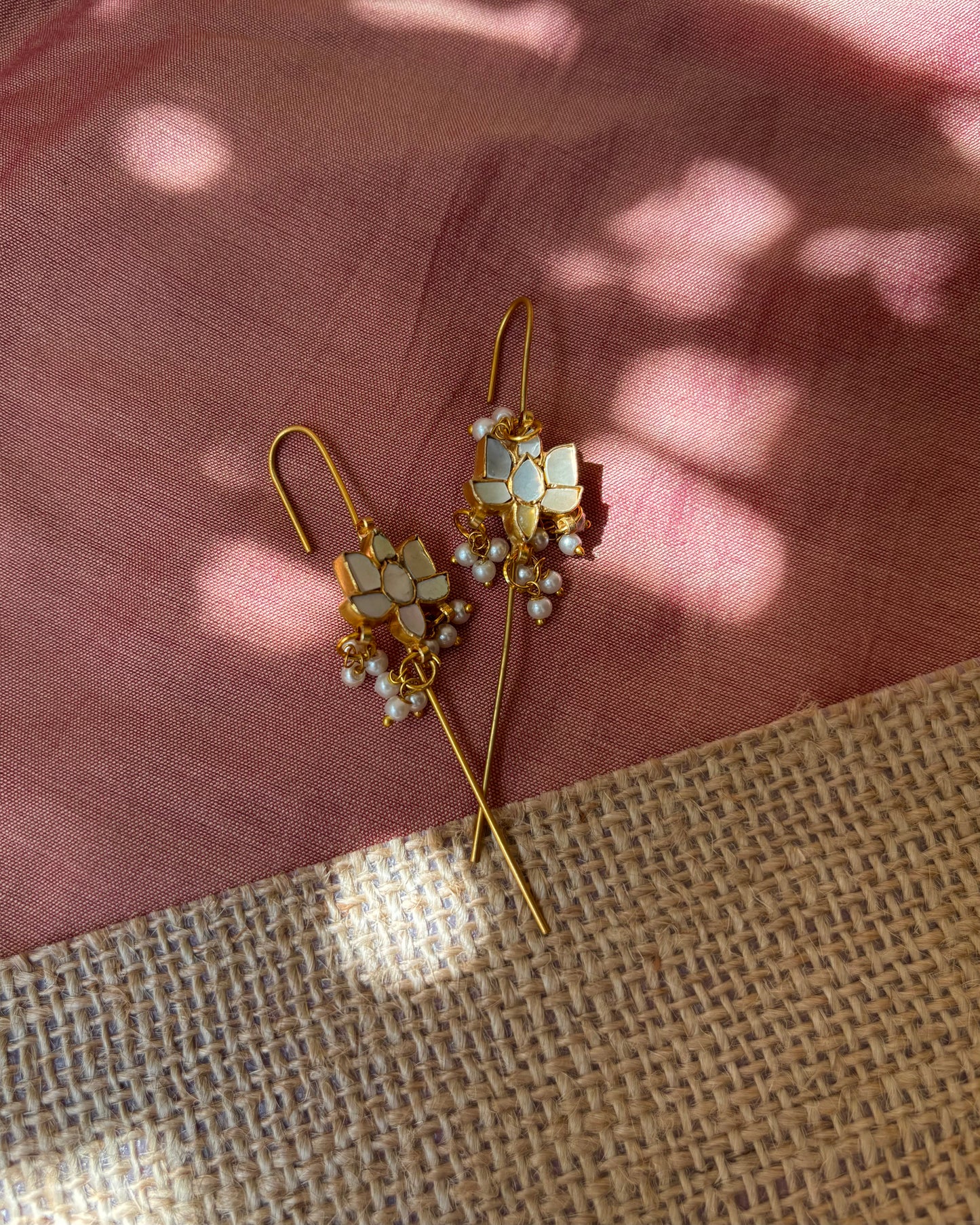 Mother of Pearl Needle Ear Cuff – Minimal & Elegant Statement Piece | ER007