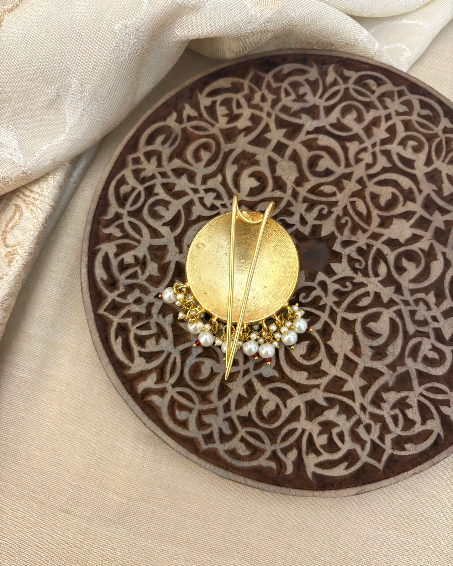 Multicolor Handcrafted Jadau Kundan Peacock Hair Pin | HA115