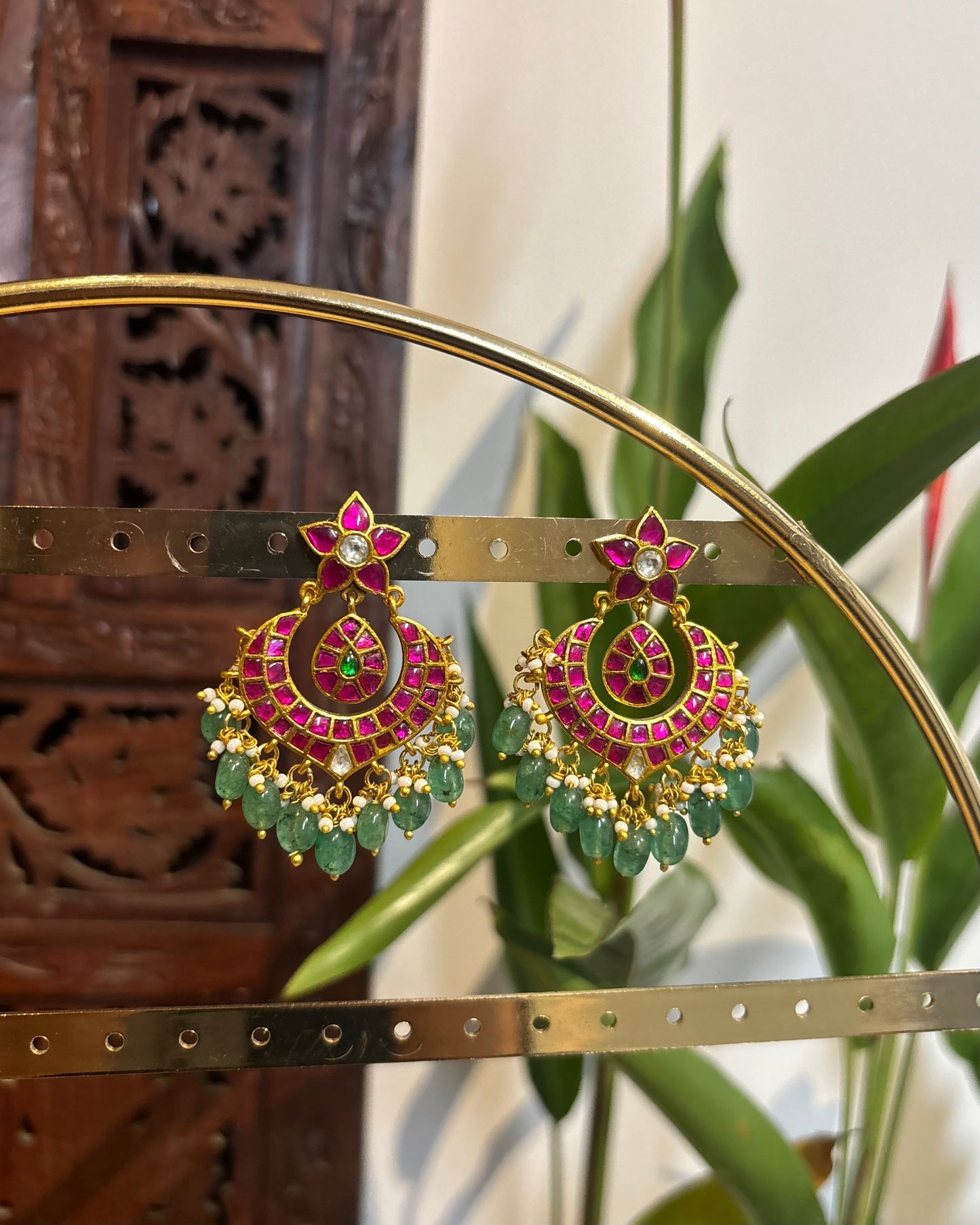Floral Statement Multicolor Jadau Kundan Earrings | ER150