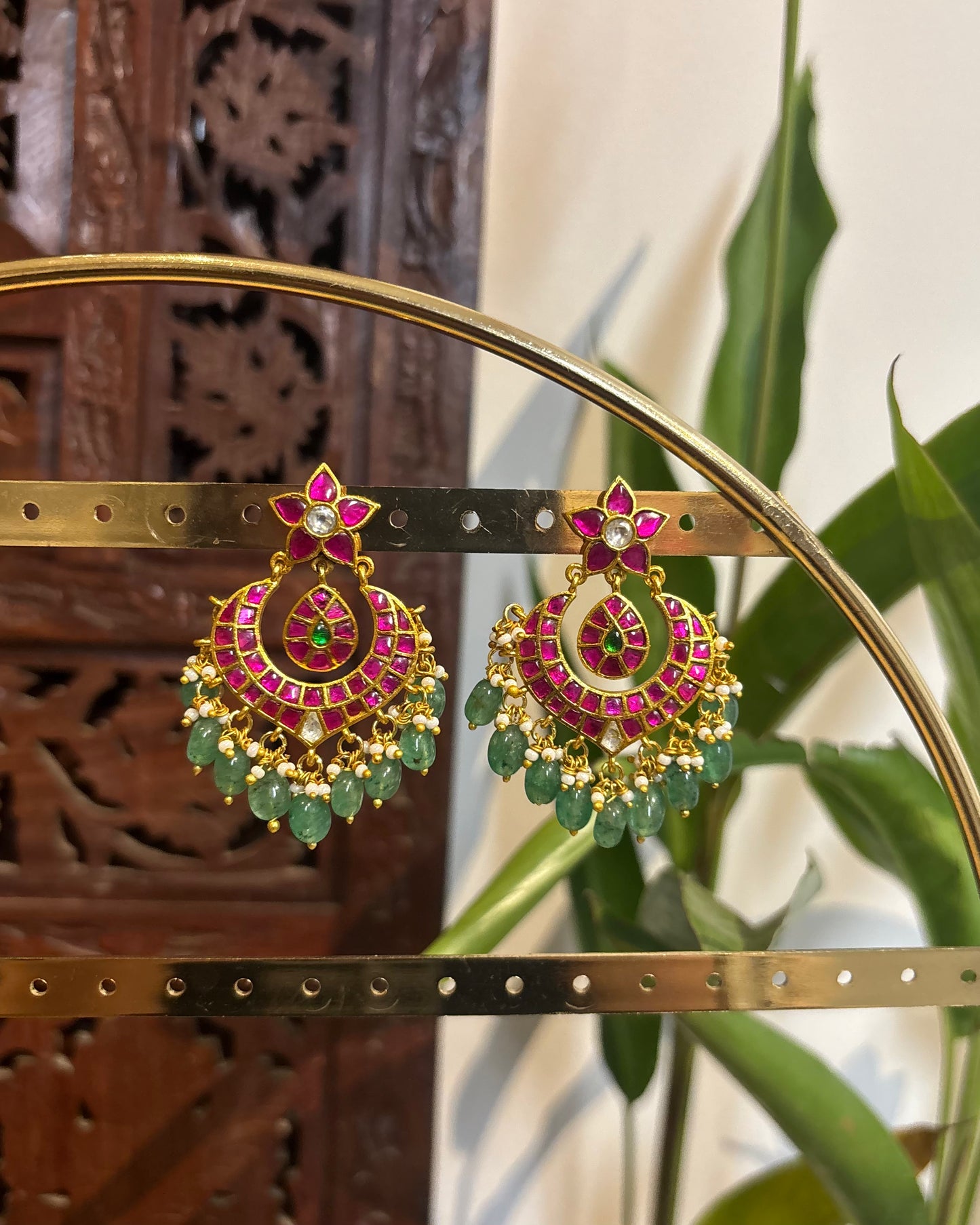 Floral Statement Multicolor Jadau Kundan Earrings | ER150