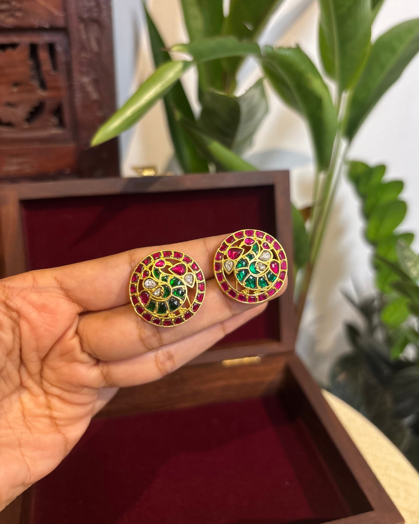Multicolor Peacock Stud Earrings | ER153