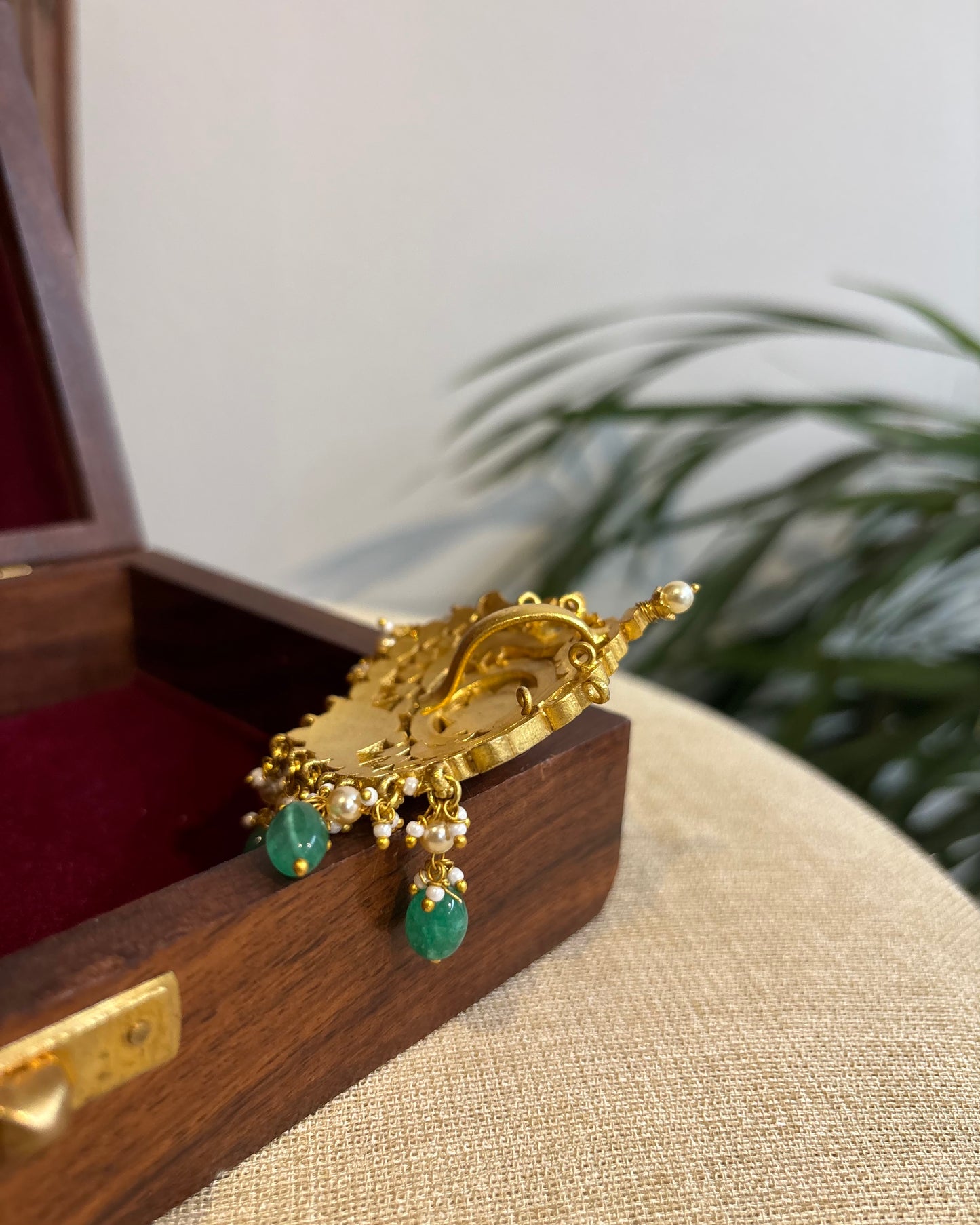Multicolor Royal Floral Peacock Jadau Kundan Pendant | HA277