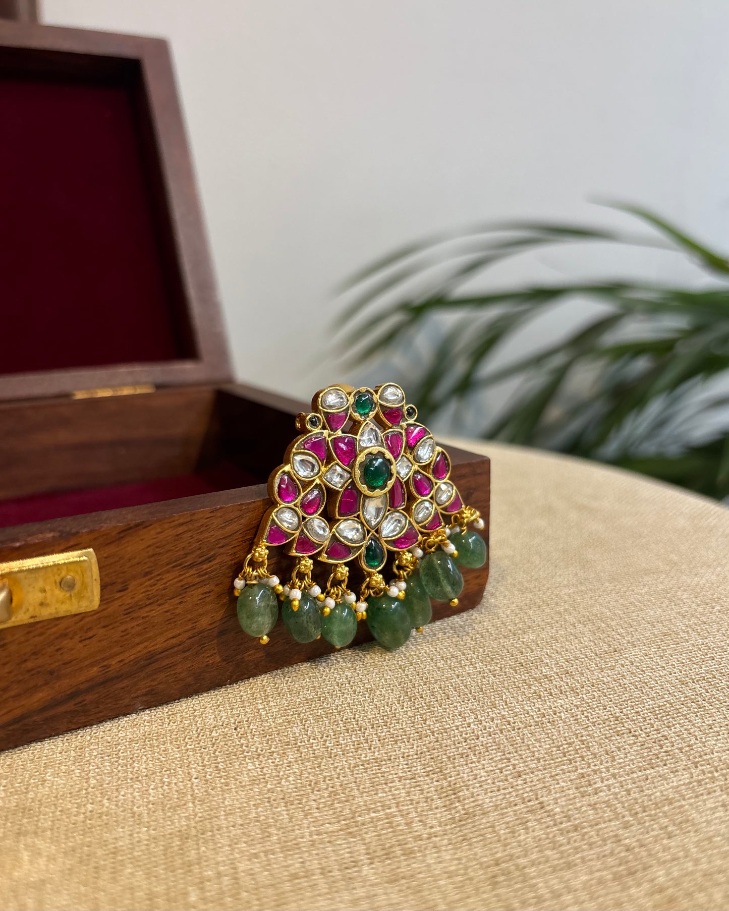 Multicolor Handcrafted Jadau Kundan Floral Hair Pin | HA281