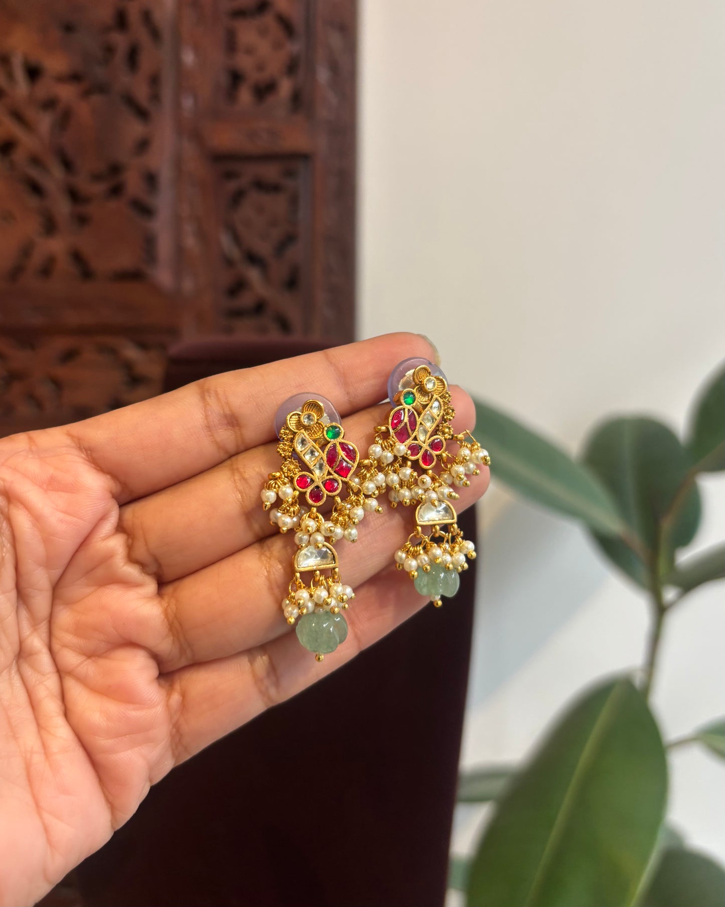 Vanam Kundan Gold-Plated Choker Set with Green Center Pendant | Varna Edit | NC288