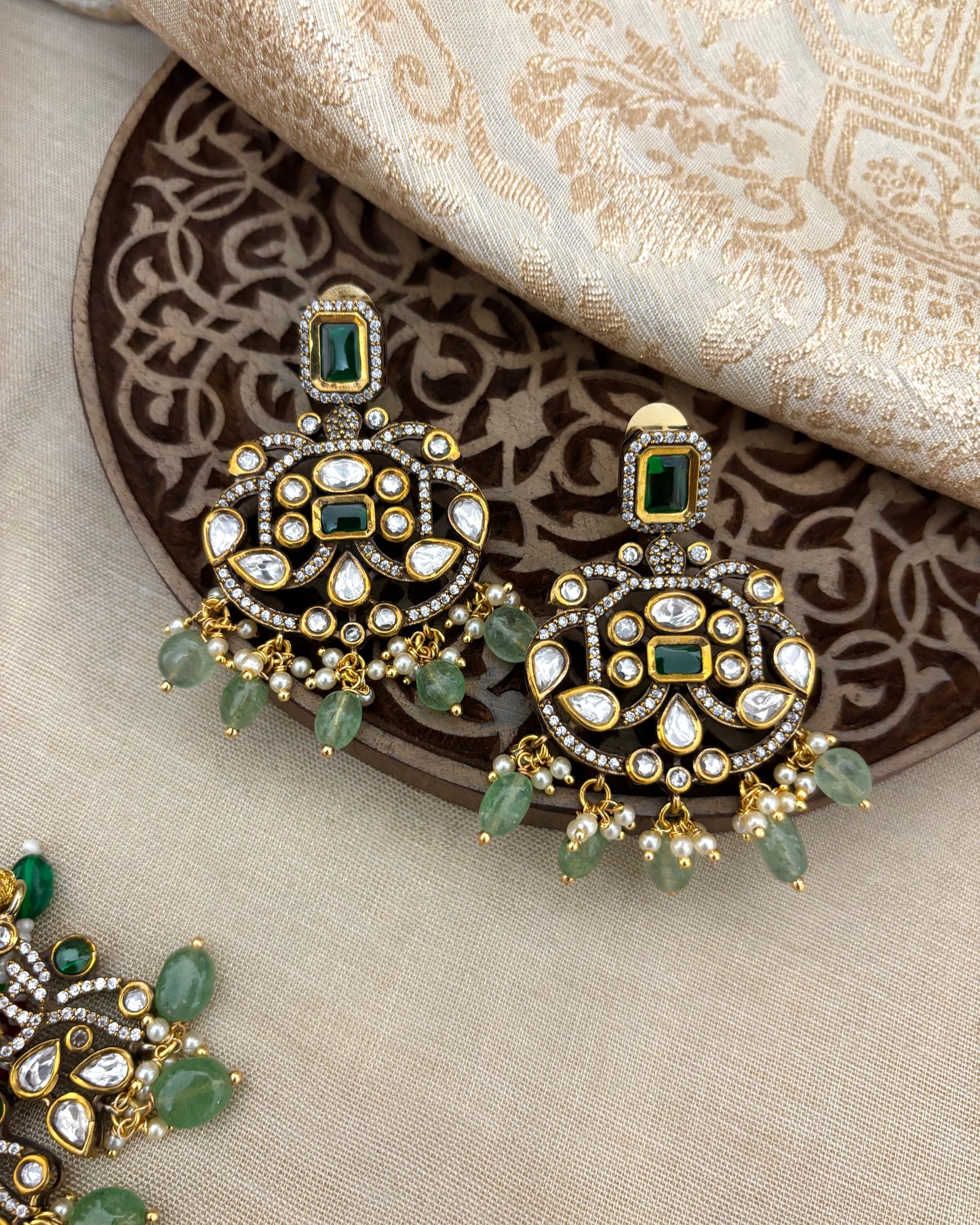Mayura Victorian Moissanite Necklace Set | NC120