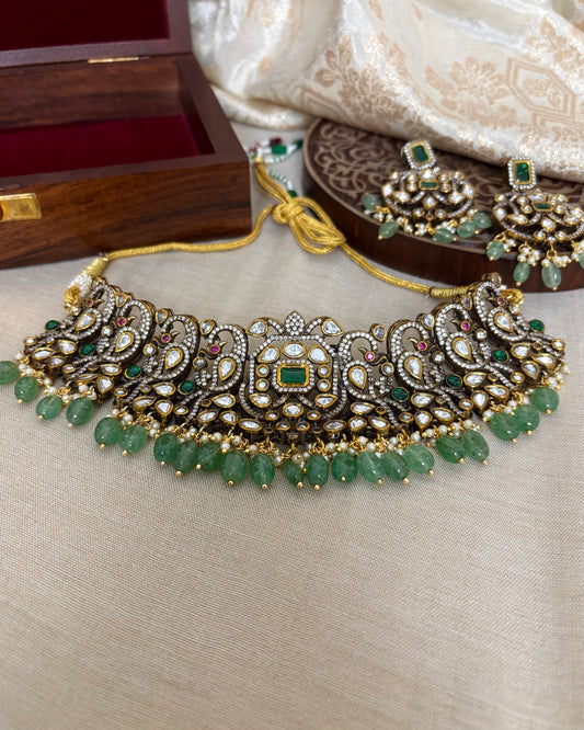 Mayura Victorian Moissanite Necklace Set | NC120