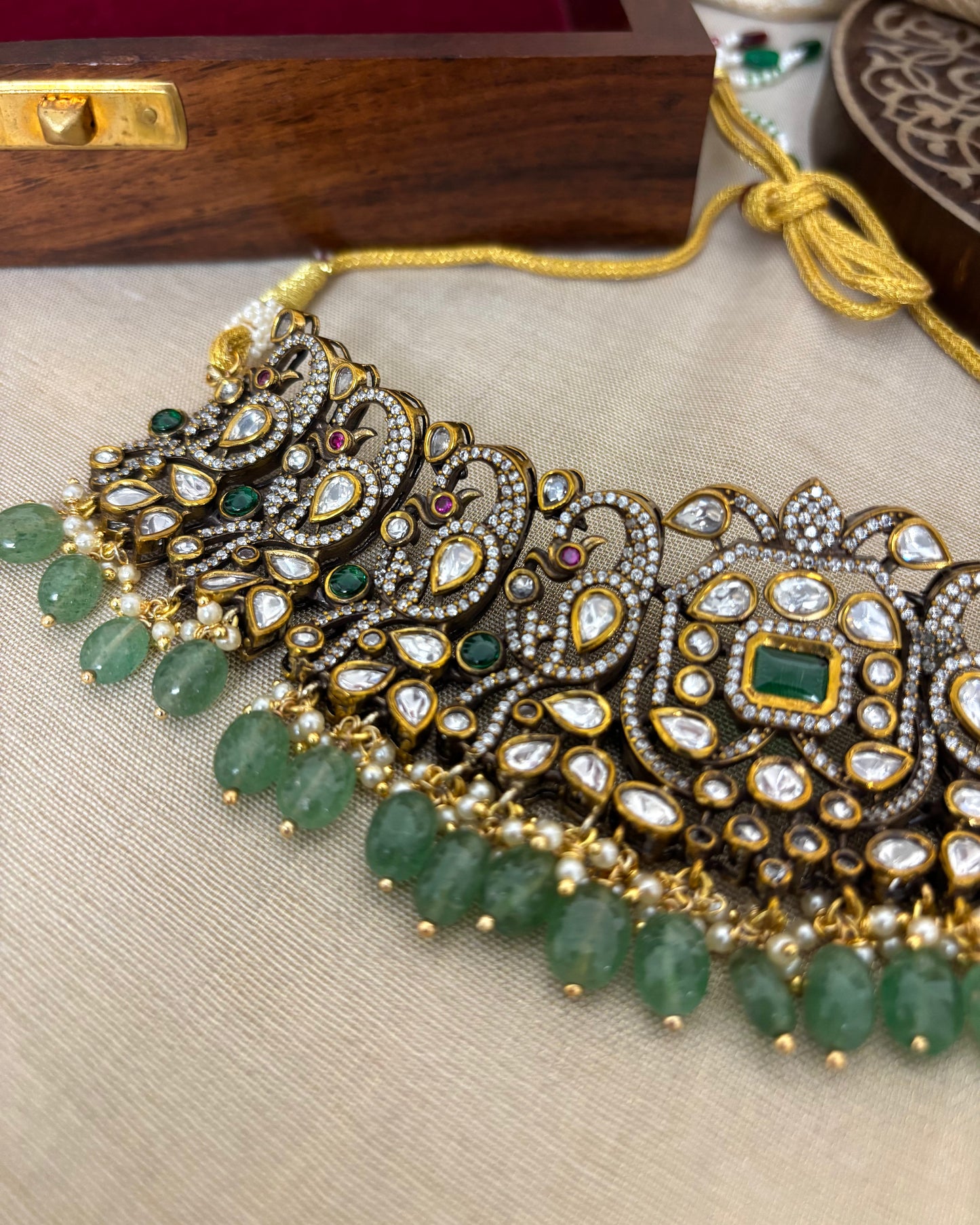 Mayura Victorian Moissanite Necklace Set | NC120