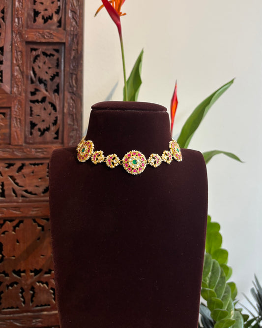 Statement White Floral Kundan Choker | Handmade Gold Plated | NC181