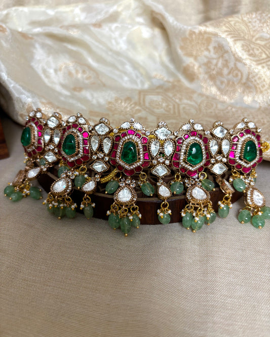 Moissanite Bridal Choker with Earrings – Statement Jewellery | NC114