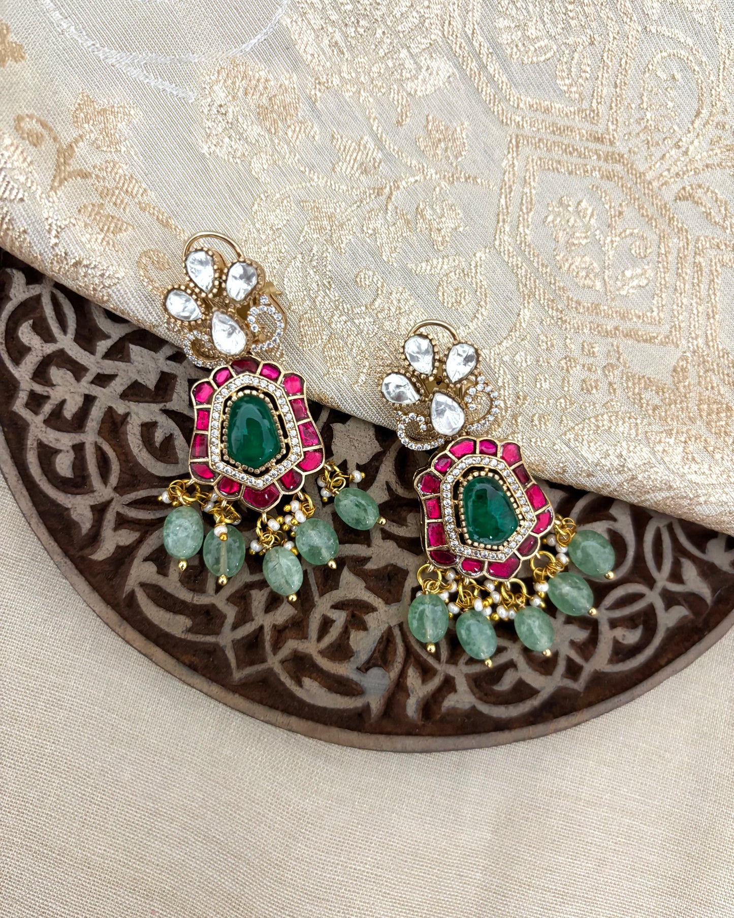 Moissanite Bridal Choker with Earrings – Statement Jewellery | NC114