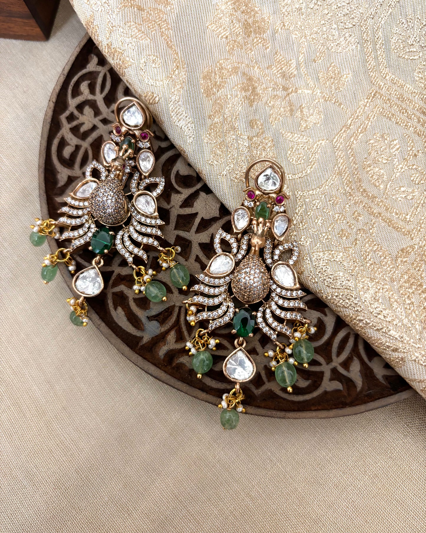 Mayura Victorian Moissanite Necklace Set | NC110