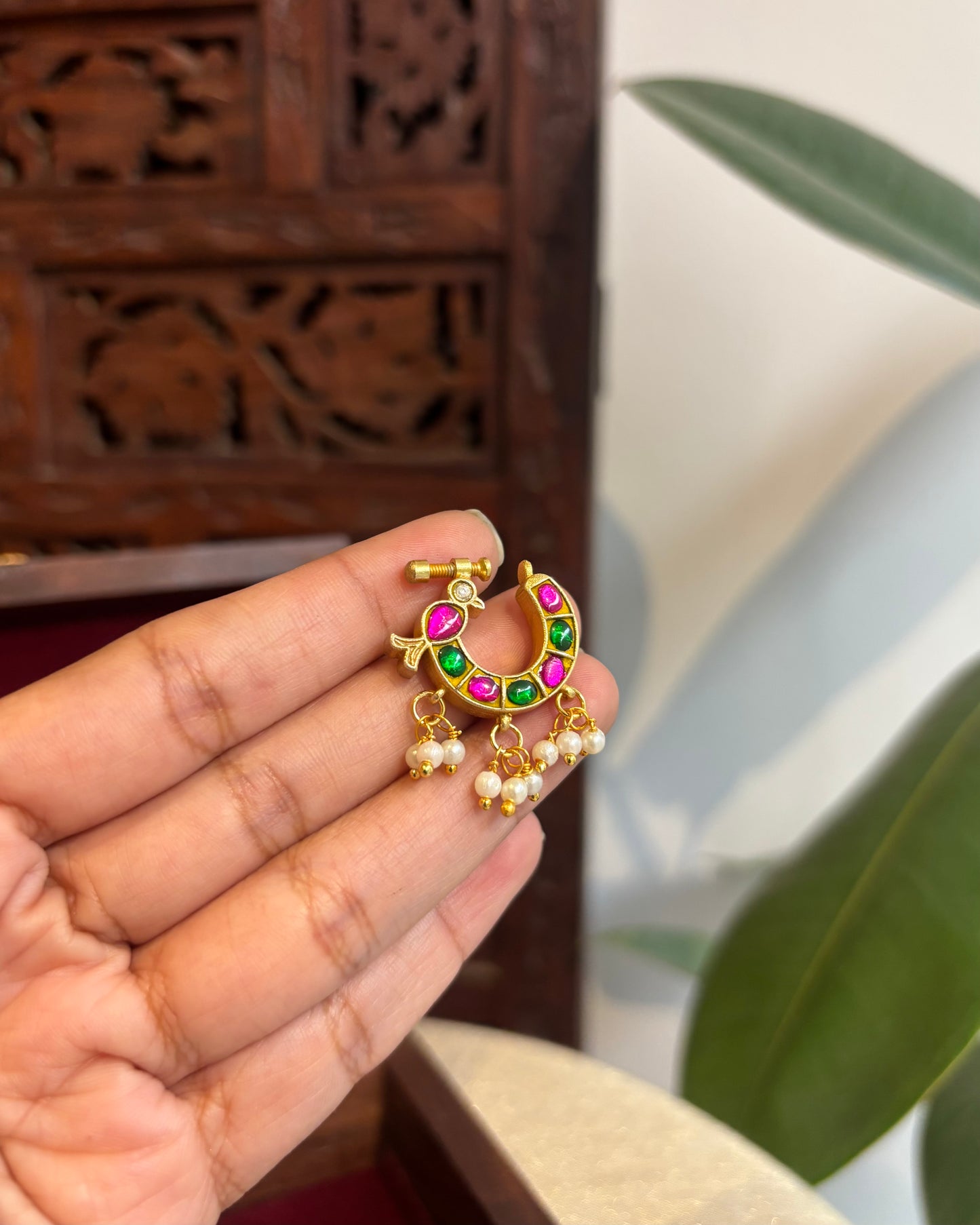 2-in-1 Reversible Jadau Kundan Nosepin | NP112