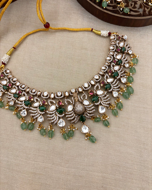 Mayura Victorian Moissanite Necklace Set | NC110