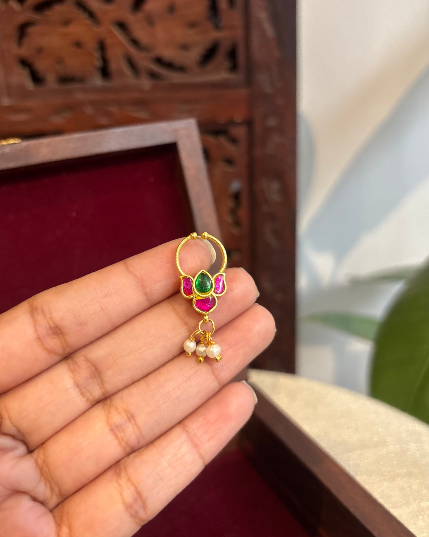 2-in-1 Reversible Jadau Kundan Nosepin | NP114