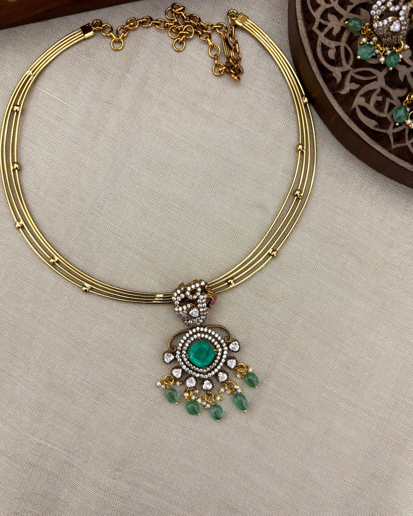 Peacock Kanti Necklace Set and Matching Earrings | NC121