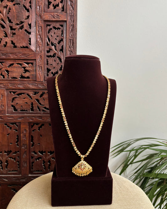 Vintage Impon Peacock Necklace  – White | NC396