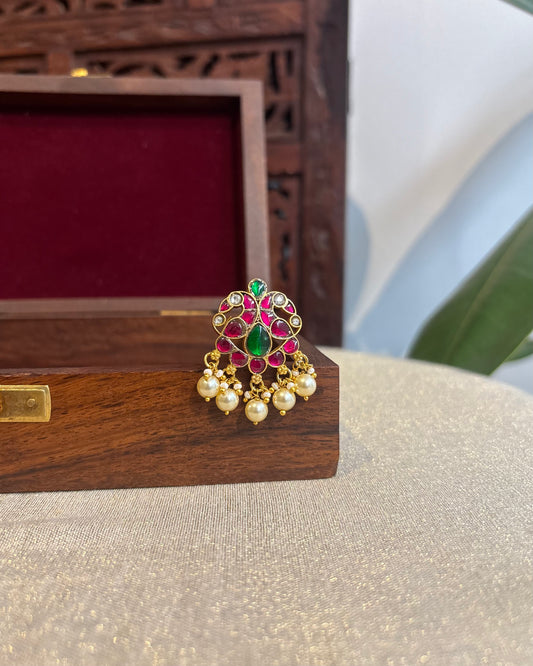 Multicolor Handcrafted Jadau Kundan Peacock Hair Pin | HA245