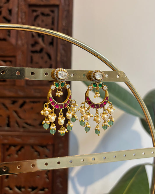 Floral Multicolor Jadau Kundan Earrings | ER225