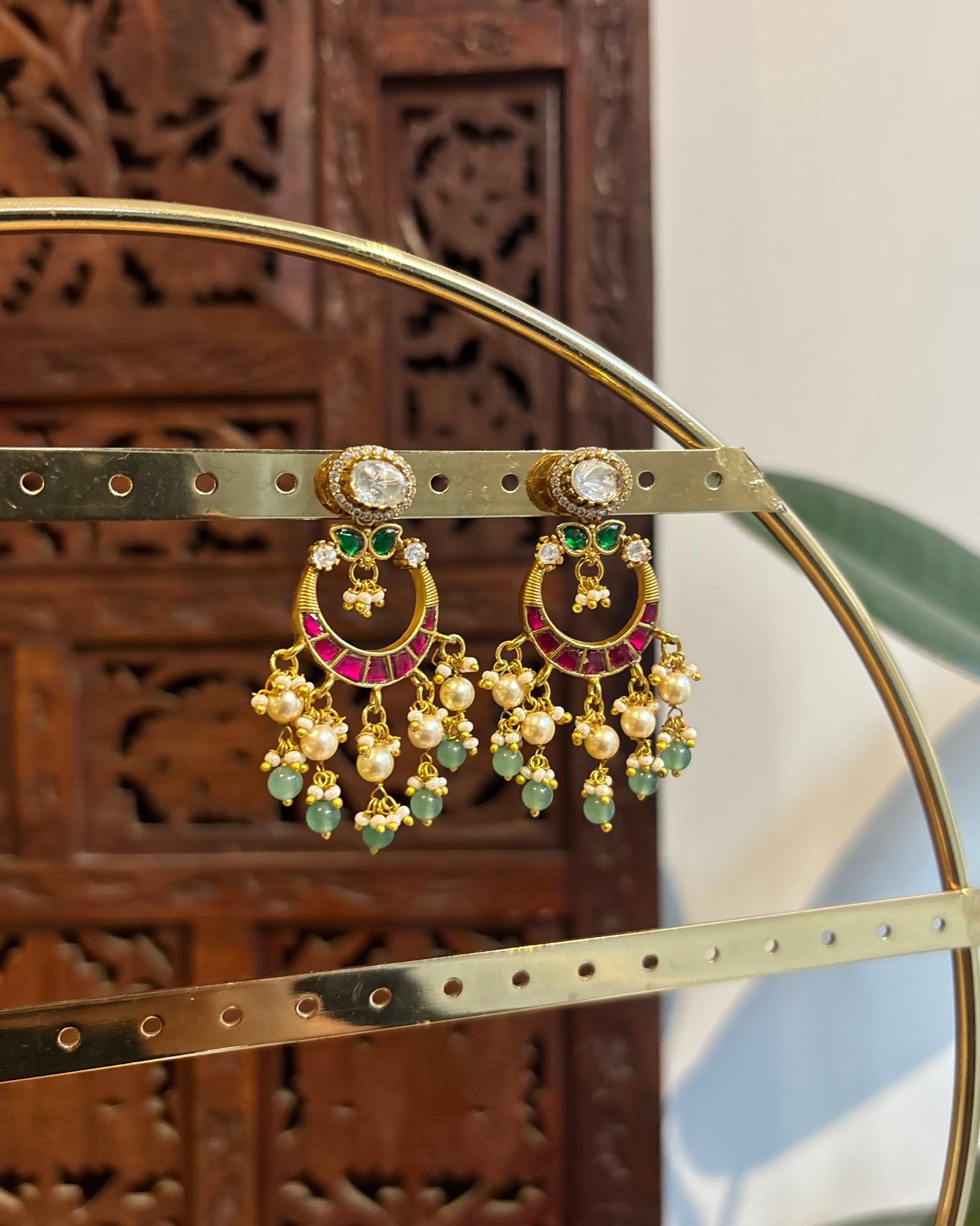 Floral Multicolor Jadau Kundan Earrings | ER225