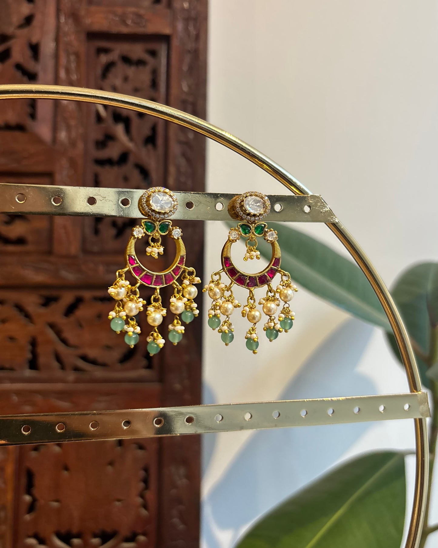 Floral Multicolor Jadau Kundan Earrings | ER225