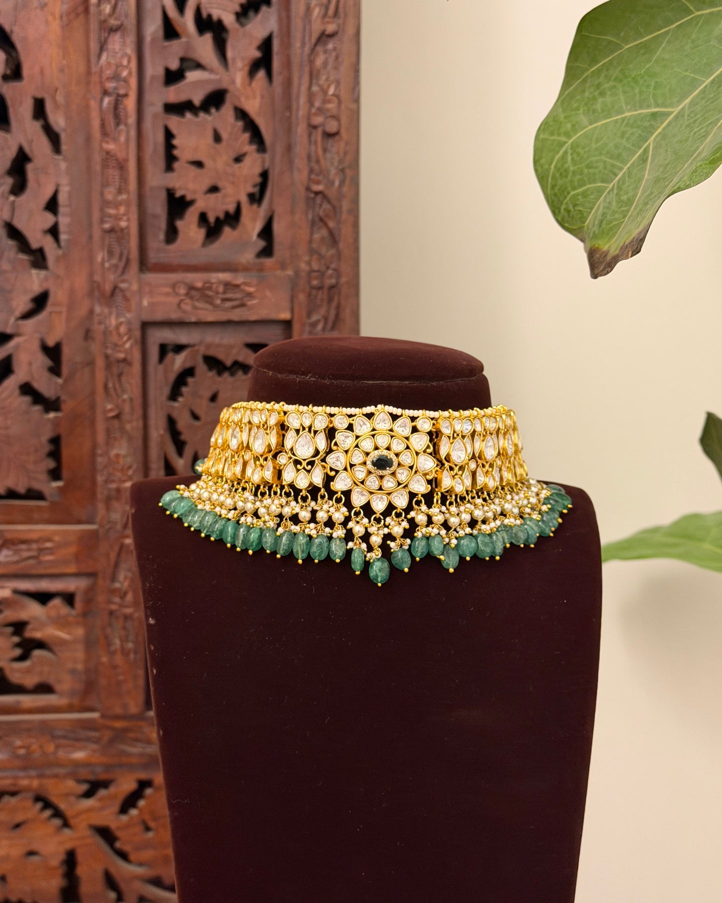 Statement Mossanite Choker with Earrings | NC721